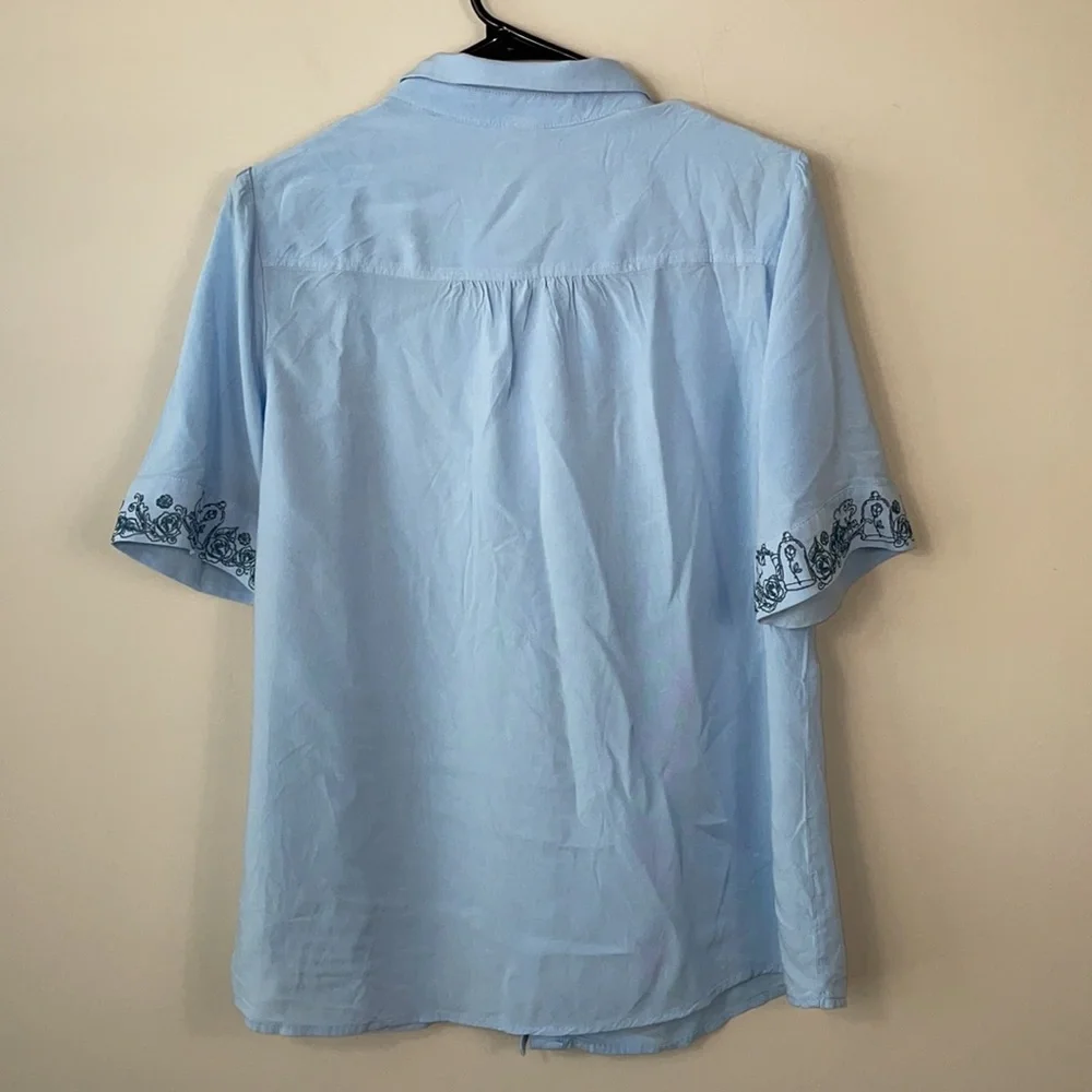 Disney Beauty and the Beast collared rose teacup shirt women size XL - Picture 3 of 7